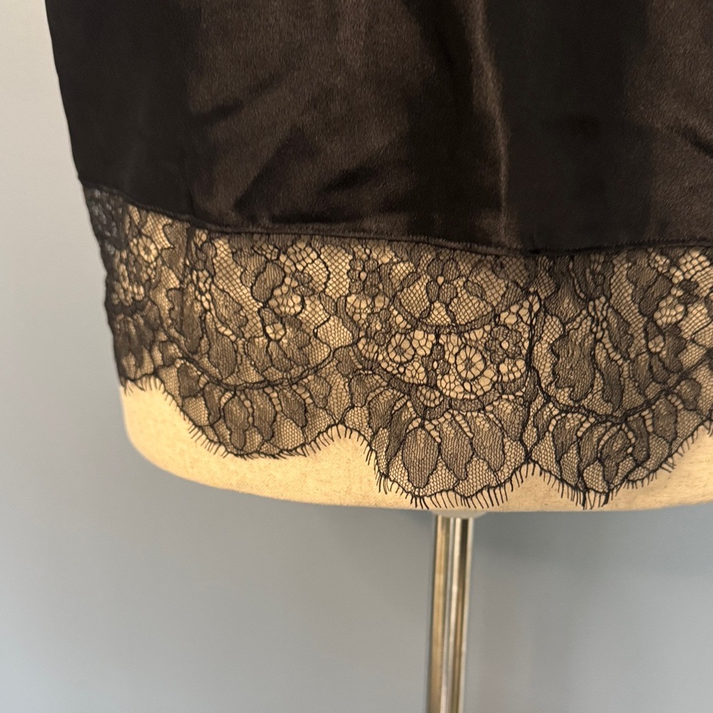 Victoria’s Secret Black Satin & Eyelash Lace Trim Camisole Top - Large - Picture 6 of 13
